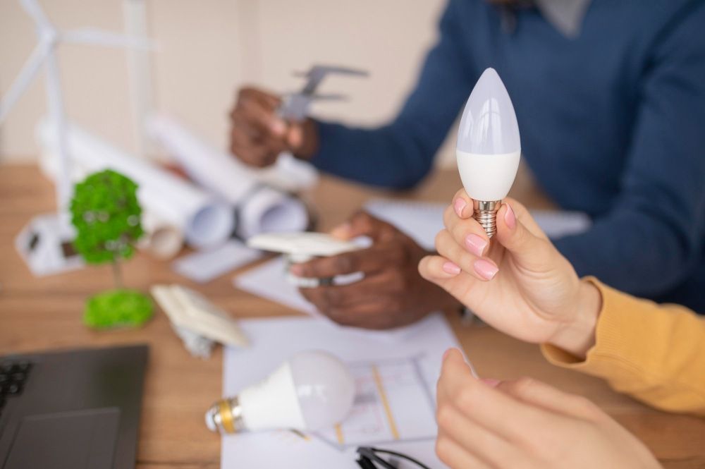 Collègues travaillant ensemble sur un projet environnemental, gros plan